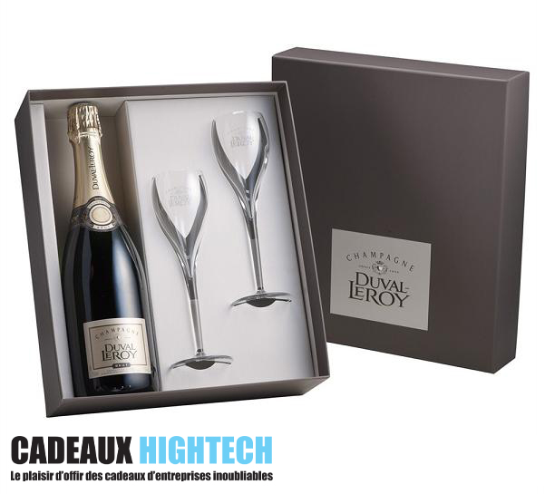 Cadeau d'affaires - Coffret Champagne 2 coupes haut de gamme
